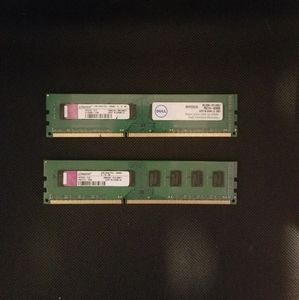 4GB (2×2GB), Kingston Technology, DDR3 PC3-10600U, PC RAM Sticks